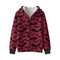 thumbnail image 4 of Uorisanigo Zip Up Hoodies Hooded Sweatshirt Red Black Bat Kids Long Sleeve Hooded Jacket Casual Warm Shirt Sweatshirt Spring Fall Activewear Hoodie for Boys Girls, 4 of 8