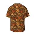 thumbnail image 6 of Lsque Chicken And Rooster print Men's Cuban Collar Short Sleeve Shirt Summer Beachwear Casual Button Down Fashionable Vacation Leisure Shirt-3X-Large, 6 of 7