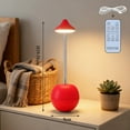 thumbnail image 3 of Remote Controll LED Night Light for Nightstand - Small Bedside Lamp for Bedroom Living Room Night Stands, Desk Lamp for Small Spaces,LED Bulbs, Gifts (Red), 3 of 3