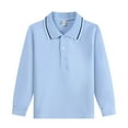 thumbnail image 4 of mgoYE Shirts for Boys Boys' School Uniform Long Sleeve Polo Shirt, Button Closure, Comfortable, Size 18M-17 Years|Blue 18-24 Months, 4 of 4
