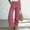 A_ Hot Pink, variant on Women’s Basic Linen Straight Leg Pants, Uncomplicated Solid Tone, Elastic Waist Side Pockets, Ultra Breathable for Hot Summer Days Hot Pink S
