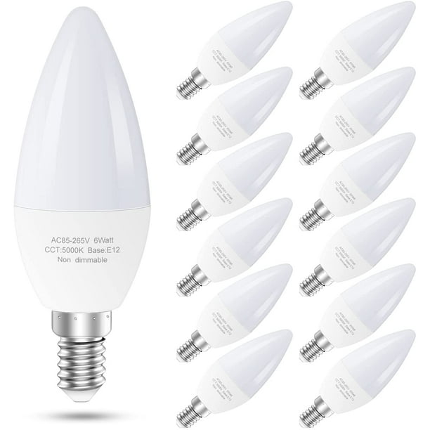 GOSCHE 60 Watts E12 LED Candelabra Bulbs Equivalent, 550 LM, 5000K Daylight Type B Light Bulb