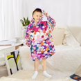 thumbnail image 6 of FORMRS Wearable Blanket Hoodie with Sleeves for Kids Cozy Flannel Sweatshirt, Purple Colorful Circles, 6 of 7