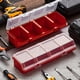 thumbnail image 2 of Multi Compartment Organizer Box For Screws Small Parts Plastic Hardware And Jewelry Storage Case Craft Supplies Red, 2 of 4