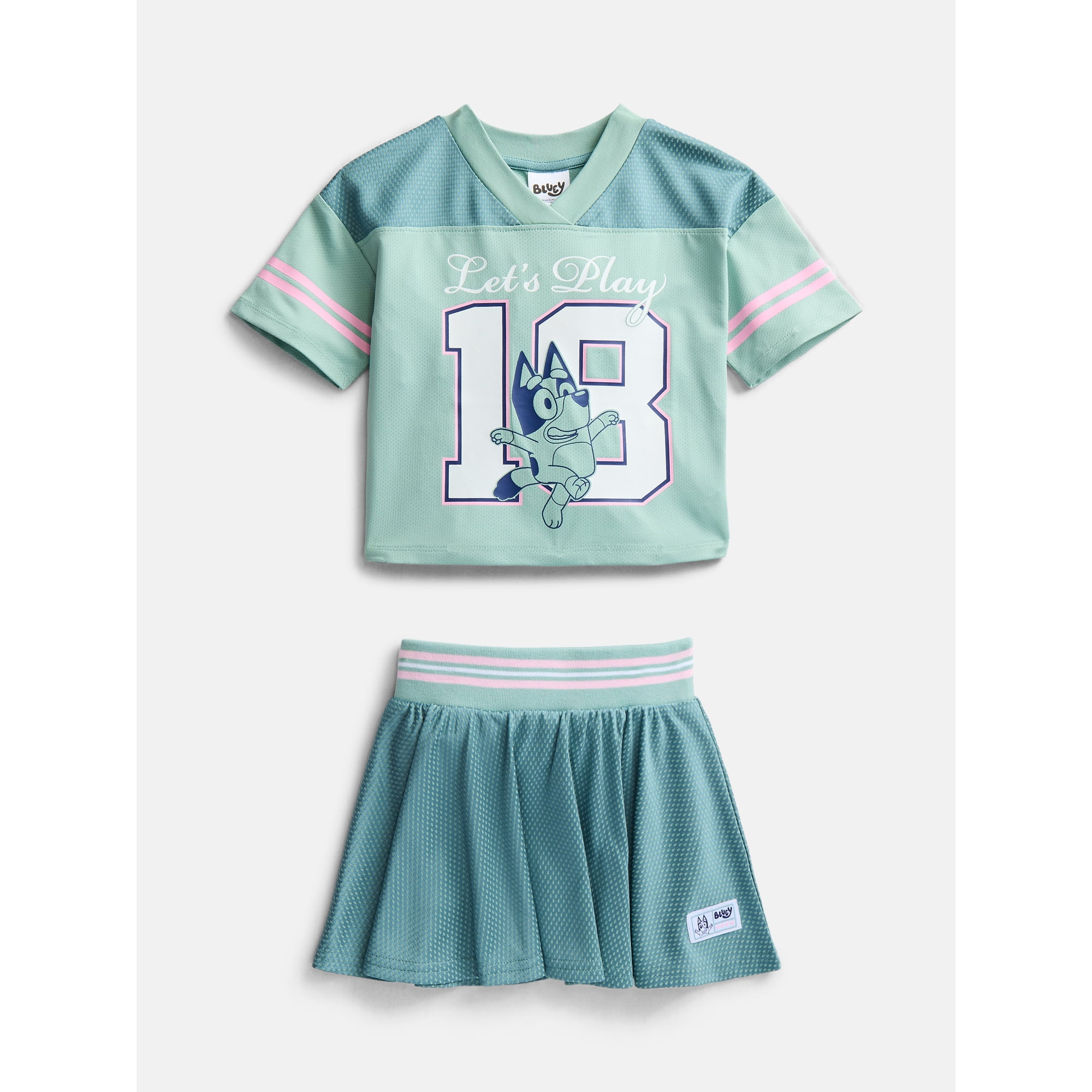 Bluey Toddler Girls Graphic Jersey and Skirt Set, 2 Piece, Sizes 12M-5T