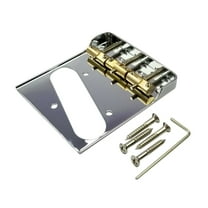 Fender Telecaster Bridge, Chrome, Compensated Brass Saddles, Cut-Down Sides, Replacement for Fender Tele Guitars