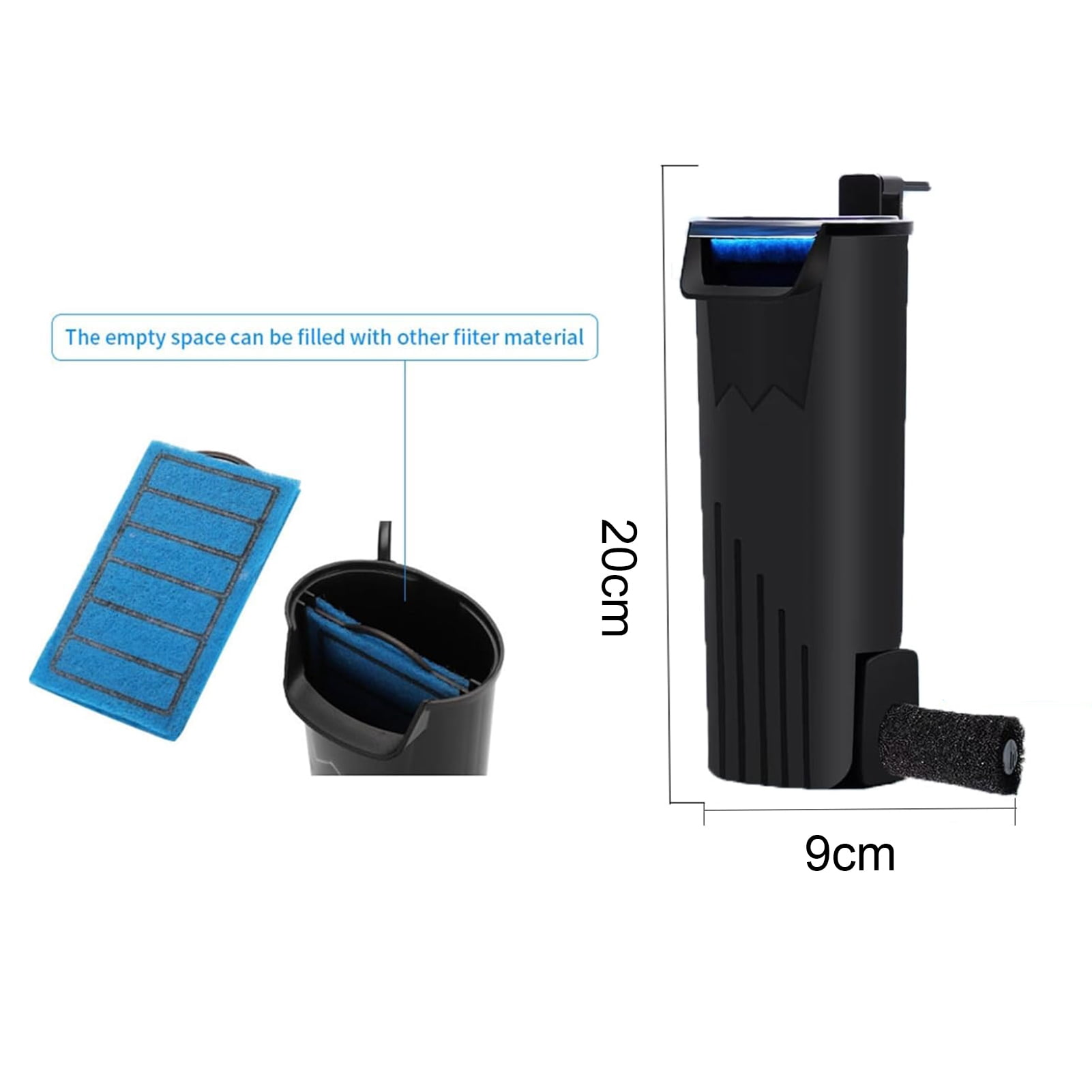 Guiexla Tank Filter Large Filter Space Ultra Silent Turtle Tank Filter Fast Effective Filtration for Aquariums Fish Tank