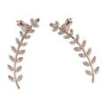 thumbnail image 1 of Diamante Hipoalergénico Hoja Ear Climber Pendientes Boda Prom Joyería , oro and rosa Fernando Pendientes Ear Climber, 1 of 8