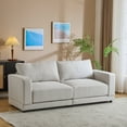 thumbnail image 2 of 81" Modern Square Arm Sofa Sofa Couches for Living Room, 2 Seater Sofa,  Deep Seat Sofa with Upholstered Cushion and Sturdy Wooden Legs, Comfy Sofa Couch for Small Space, Apartment, 2 of 16
