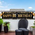 thumbnail image 3 of CIVG Large Black Gold Happy Birthday Banner Birthday Party Black Gold Background Decoration Patio Party Signs Birthday Party Supplies for Outdoor Decorations Birthday Party Decorations, 3 of 11