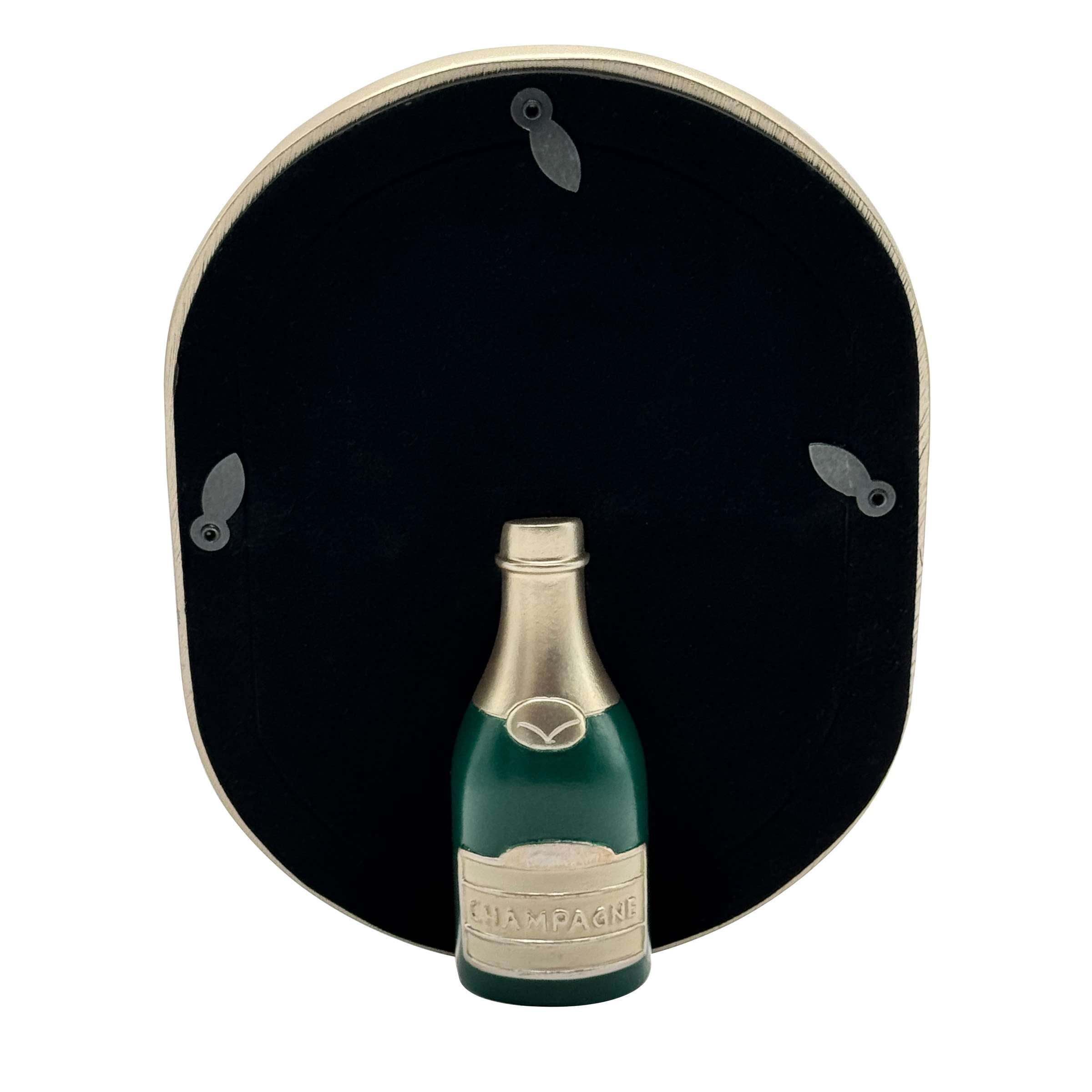 OneDesign Home Oval 5x7 Champagne Bottle Easel Stand Picture Frame
