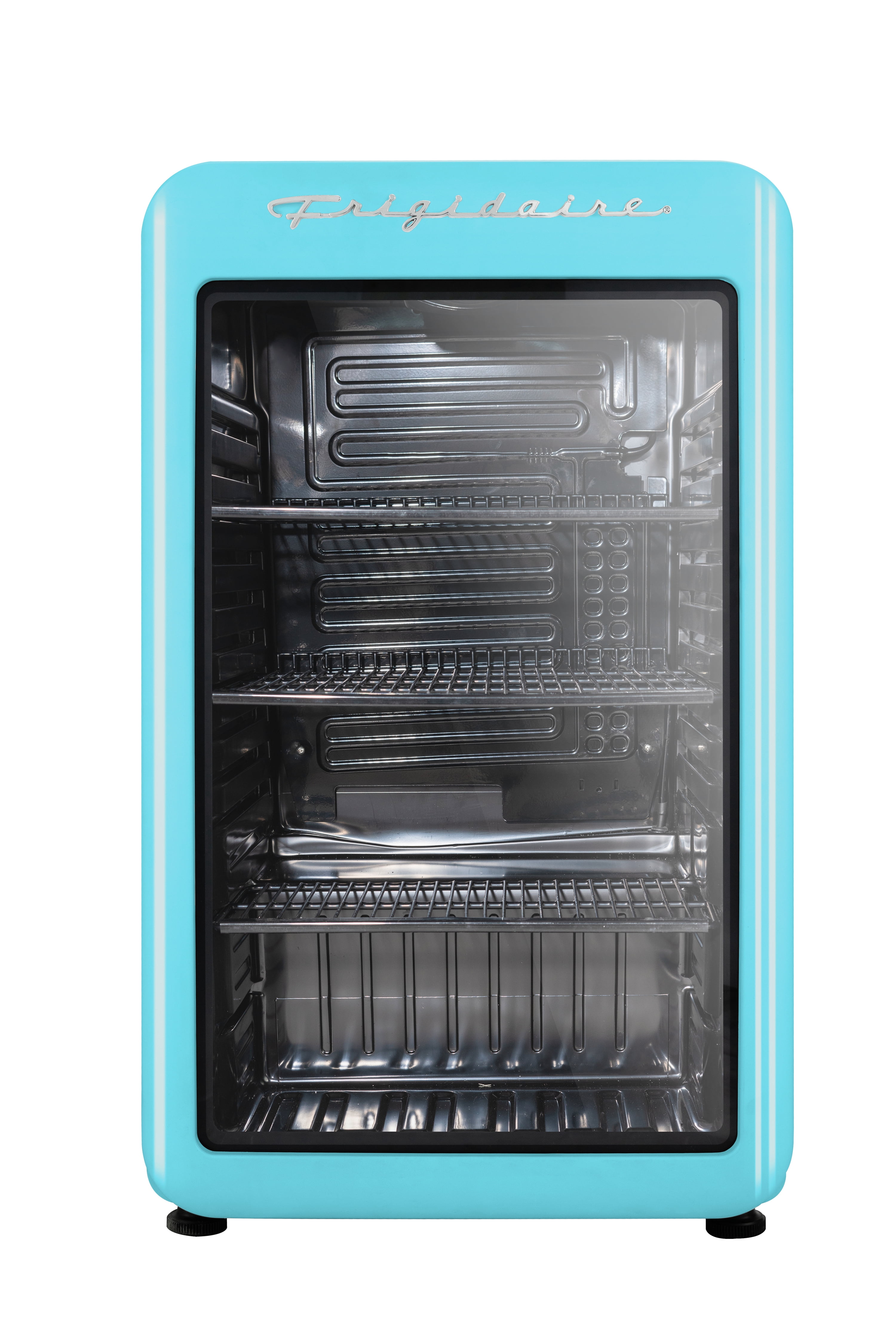 Frigidaire 3.3 Cu. ft. 102 Can Retro Refrigerator, 95 Liter Mini Fridge with Glass Door, Blue