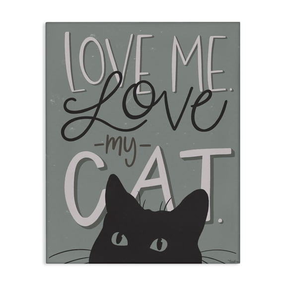 Stupell Industries Eclectic Love Me Love My Cat Canvas Art, 16 x 20, by Gigi Louise