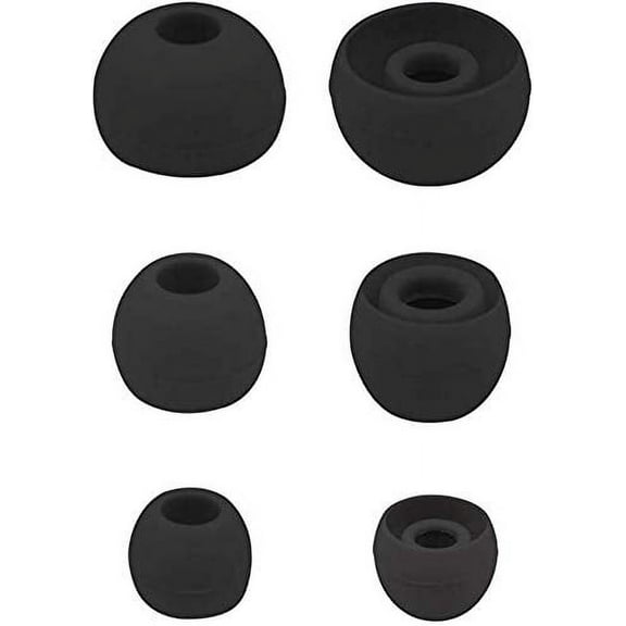 6PCS Black Replacement Eartips Earbuds Eargels for Beats by dr dre Powerbeats 2 Wireless Stereo Earphones