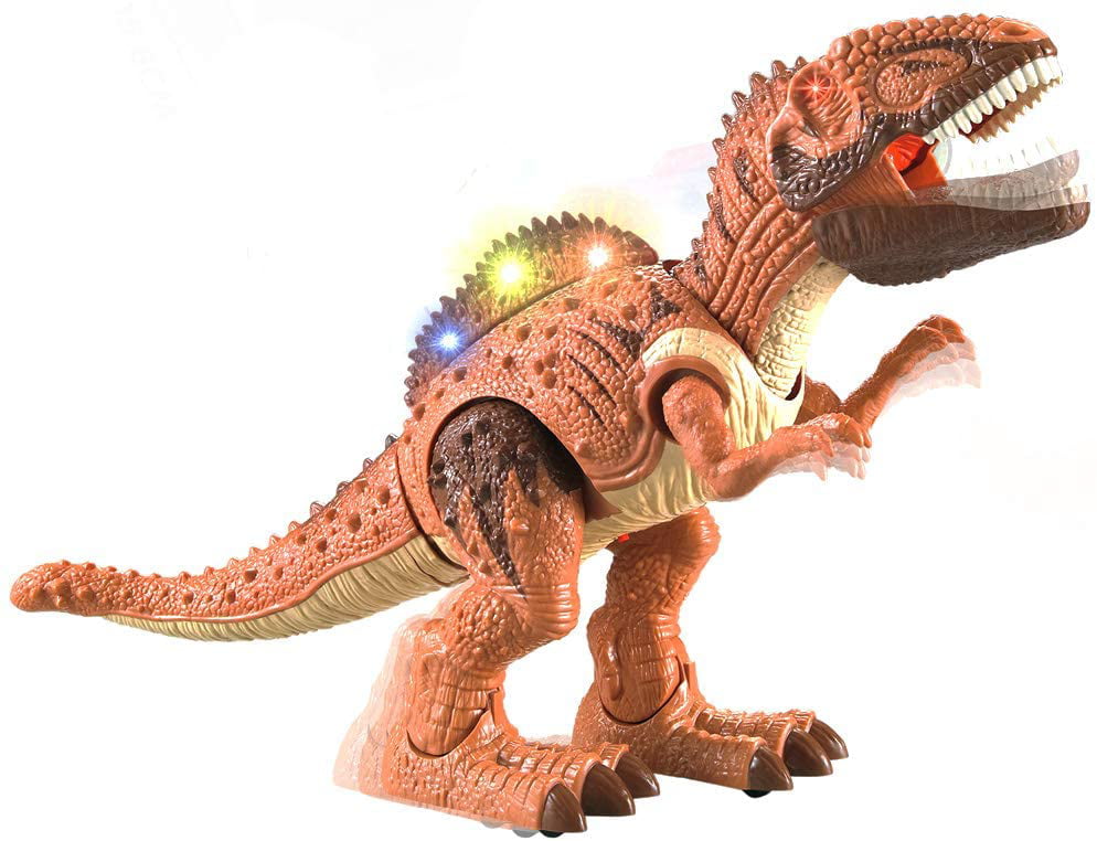 Battery Operated Robot Dinosaur Toy Roaring Sound Flashing Eyes And Walk XMAS 