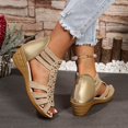 thumbnail image 4 of Mepaouo Women's Low Wedge Sandals Sparkly Rhinestone Open Toe Dress Shoes Zipper Back Platform Sandal, 4 of 7