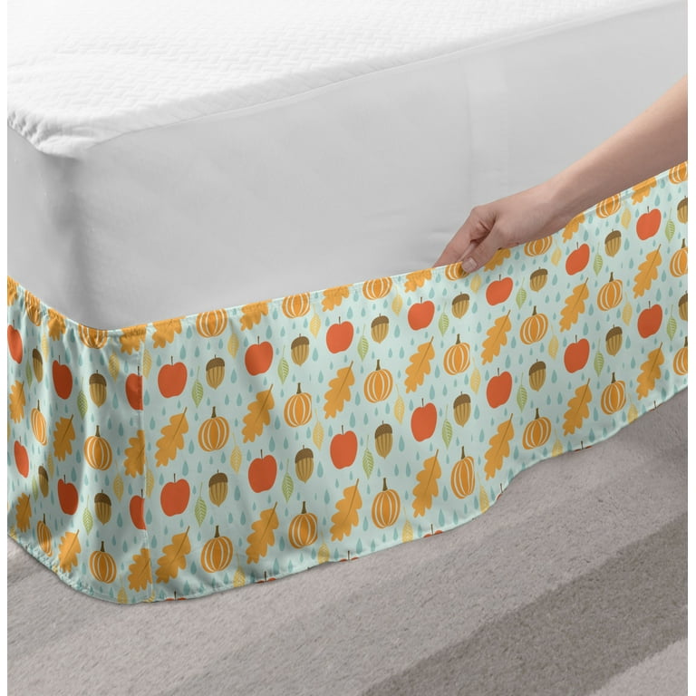 Subrtex Bed Skirt Wrap-Around Dust Ruffle Elastic 16 Inch Bed