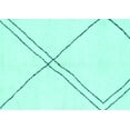 thumbnail image 1 of Ahgly Company Indoor Rectangle Solid Turquoise Blue Modern Area Rugs, 2' x 5', 1 of 4