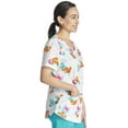 thumbnail image 4 of Tooniforms Scrubs Top For Women V-Neck Print TF727, 4 of 6