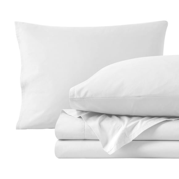 Organic Percale Sheet Set - 300 Thread Count - 100% Organic Cotton - Twin, White