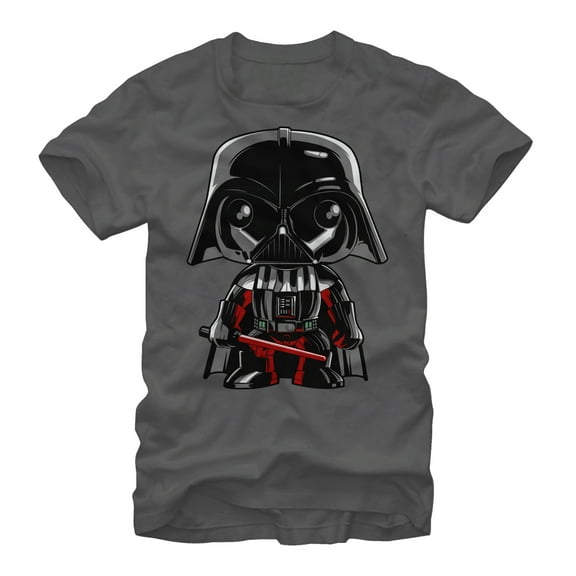 Men's Star Wars Darth VaderCute Cartoon Graphic Tee Charcoal 2X Large