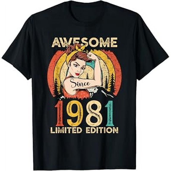 Vesco 41th birthday shirts for women, Vintage 1981 Edition T-Shirt