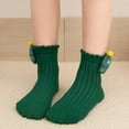 thumbnail image 4 of SYMOID Female Kids Soft Cotton Green Christmas Crew Socks with 3D Plush Tree & Ruffled Cuff - Kids to Pre-Teen Holiday Stocking Stuffer,Size 1 T, 4 of 4