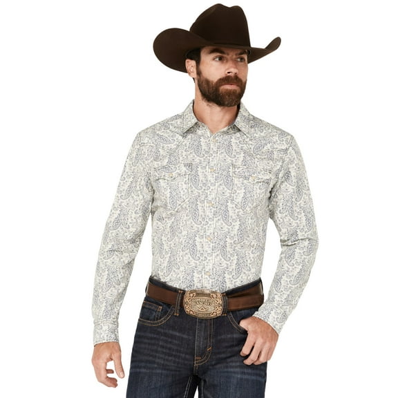 Cody James Men's Dagget Paisley Print Long Sleeve Snap Western Shirt Big - CJFA23W2-WHT-B 3X