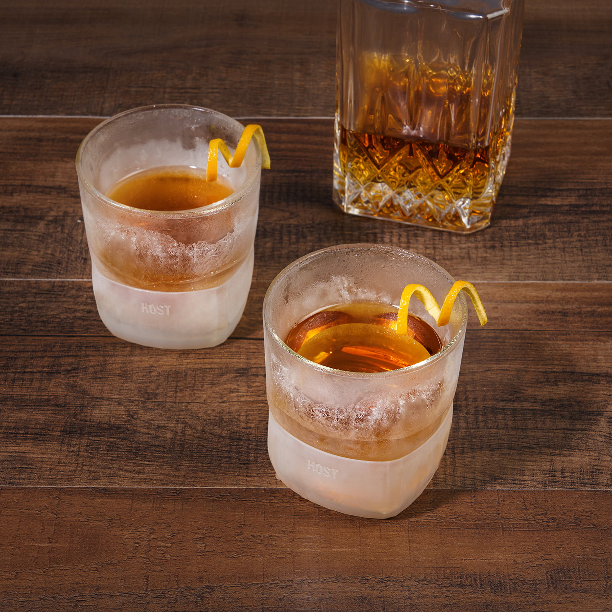 Host Freeze Cooling Glasses For Old Fashioned, Whiskey, Bourbon, And Scotch,  Freezer Gel Chiller Insulated Glass Double Wall Tumblers Set Of 2, Clear :  Target