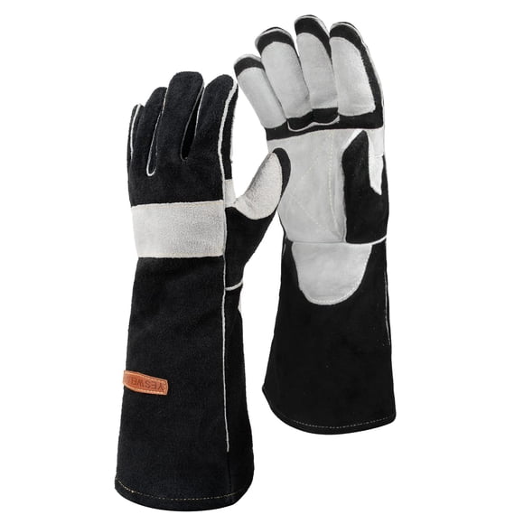 Guantes de soldadura YESWELDER Leather Forge MIG 16" resistentes a 500 ℃