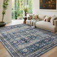 thumbnail image 2 of 9x12 Blue Vintage Distressed Farmhouse Area Rug – Washable Non-Slip Low Pile Carpet for Living Room, Bedroom, Office, 2 of 19