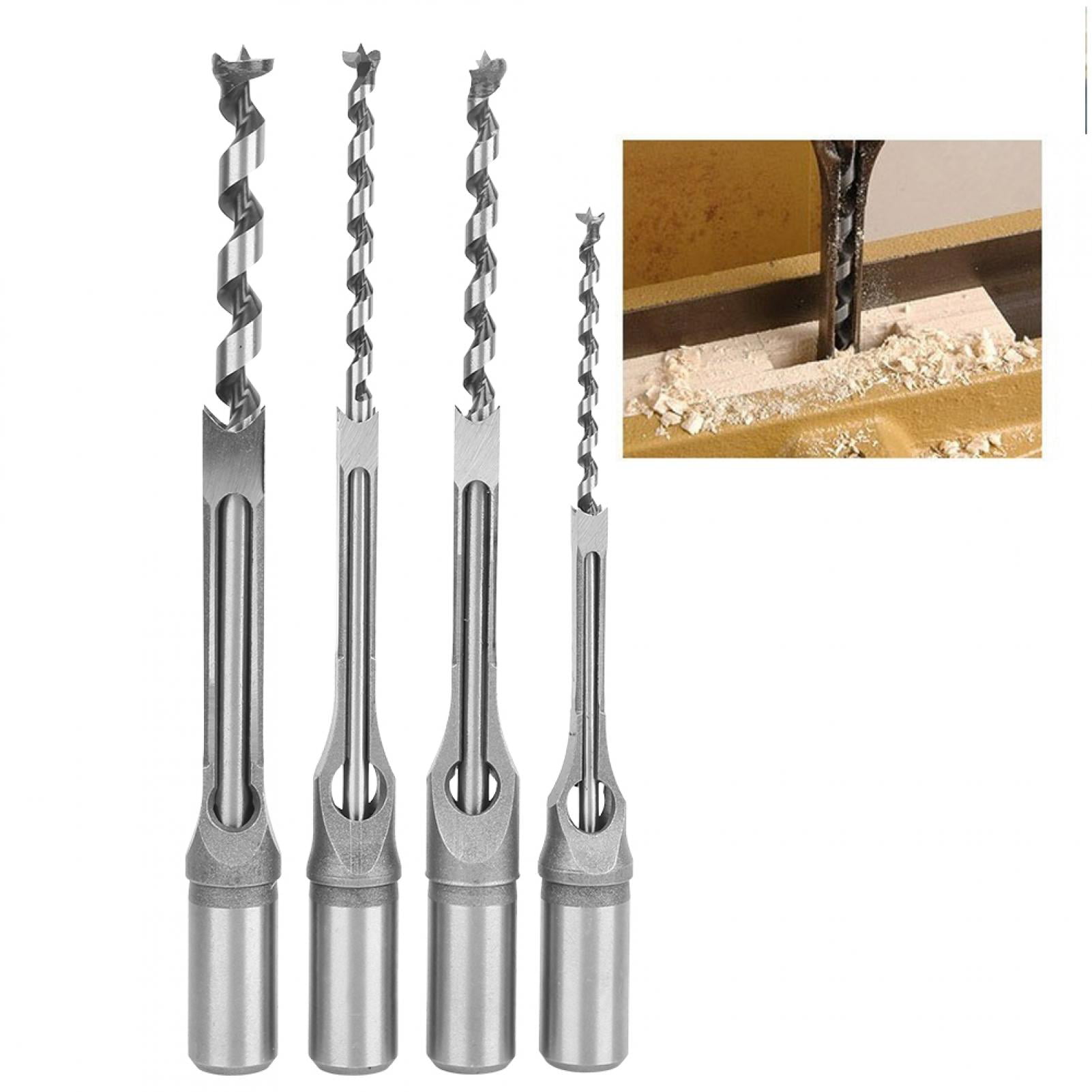 Durable 4pcs Woodworking Square Hole Drill Bits for Density Board 
