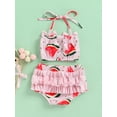 thumbnail image 5 of Lovely Baby Girl Swimwear Set, Neck Bow Knot Neck Hanger Tube Crop Tops Elastic Waist Short Pants, Kids Clothing, 5 of 9