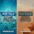 thumbnail image 5 of (2 Pack) Restricted Area No Cell Phones Or Cameras OSHA Notice Sign, 5 of 7