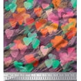 thumbnail image 1 of Soimoi Rayon Fabric brush stroke & colorful Heart Decor Fabric Printed Yard 42 Inch Wide, 1 of 3