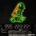 thumbnail image 3 of Craftnamesign Dinosaur Eat Pizza LED Neon Sign, Pizza Restaurant Decor, 3 of 4