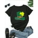 thumbnail image 2 of Camiseta para mujer veranoWomen's St. Patrick's Day Lucky Clover T-Shirt, Casual Crew Neck Polyester Knit Fabric Tee with FlorCamisetas de verano para mujer, manga corta, cuello redondo, casual, lin, 2 of 7