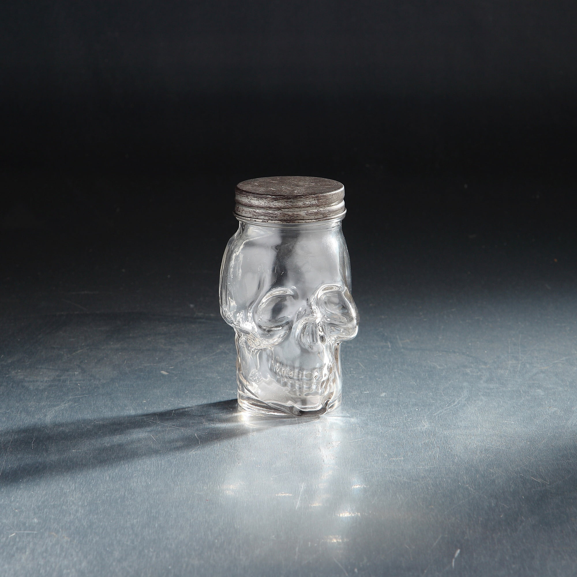 Large Glass Skull Jar NEW!!! bottle without cork stopper 