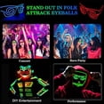 thumbnail image 4 of Gafas rojas El Wire, gafas de neón Rave que destellan iluminan gafas Led para decoraciones de fiestas, 4 of 5