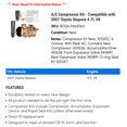 thumbnail image 2 of A/C Compressor Kit - Compatible with 2007 Toyota Sequoia 4.7L V8, 2 of 2