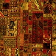 thumbnail image 1 of Ahgly Company Indoor Square Patchwork Yellow Transitional Area Rugs, 4' Square, 1 of 4