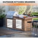 thumbnail image 3 of 14w outdoor kitchen stainless steel flush - mount bbq cajones con chrome handle, 3 - layer built - in cajón para outdoor kitchen island patio grill station, 3 of 7