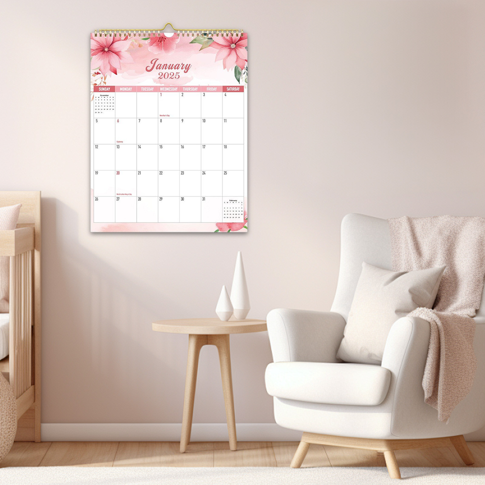 Aesthetic 20252026 Wall Calendar Runs from January 2025 Until June