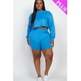 thumbnail image 2 of Plus Size Cozy Crop Top And Shorts Set, 2 of 5