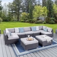 thumbnail image 3 of Santa Rosa 7 Seater Sectional Sofa Set with Cushions Grey with Silver Cushions, 3 of 32