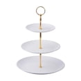 thumbnail image 4 of Soporte para repostería, platos para aperitivos de frutas, 3 niveles con asa, decoración de mesa de Buffet, centro de mesa, torre de , soporte pilar perfecl Puesto de pasteles, 4 of 8