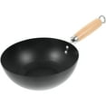 thumbnail image 1 of HIAKDOFT Nonstick Wok Wrought Iron Simple Design Cooking for Hotels Black 1Pcs, 1 of 7