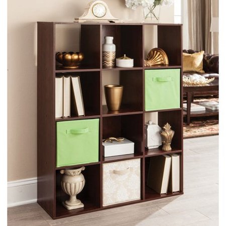 ClosetMaid Cubeicals 12 Cube Storage Shelf Organizer Bookshelf, Stackable, Vertical or Horizontal, Easy Assembly, Wood, Dark Cherry Finish