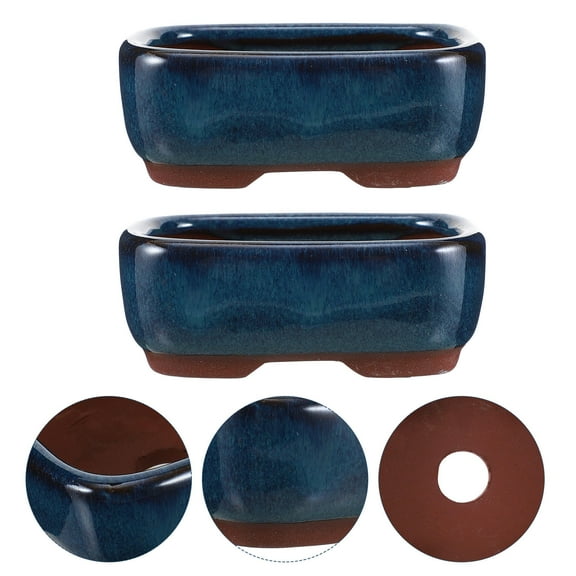 Bbanquetan 2 Pcs Indoor Bonsai Pot Flower Pots Flower Container Flowerpot The Flowers Potted Plant
