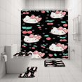 thumbnail image 1 of Hello Kitty Ensemble de Rideau de Douche Sanrio Impression Anime Imperméable Rideau de Douche Ensemble de Quatre Pièces Tapis Couvercle de Toilette en Forme de U LS, 1 of 7